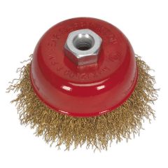 75mm Brassed Steel Crimped Wire Cup Brush M14 x 2mm