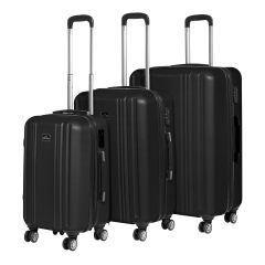 Dellonda Lightweight ABS Luggage Set with TSA Lock - Black