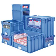 Euro Stacking Containers with View to Pick Openings Long Side