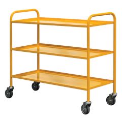 Fully Welded 3 Shelf Trolley - Yellow