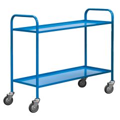 Fully Welded 2 Shelf Trolley - Blue