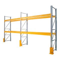 Galvanised Pallet Racking - 3 x Frames + 4 x Beams + Protectors