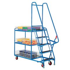 Heavy Duty 5 Step Tray Trolleys - Basket Trays