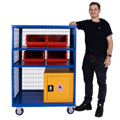 Boxwell mobile storage cages without doors - H1355mm