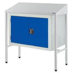 Team Leader Workstation with sloping top and Double Cupboard