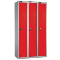 Probe Single Door Nest of 3 Locker - Red Doors