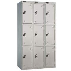 Probe Three Door Nest of 3 Locker - Silver Doors