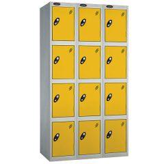 Probe Four Door Nest of 3 Locker - Yellow Doors