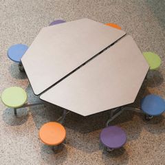 Octagonal Mobile Folding Table - 8 Seater