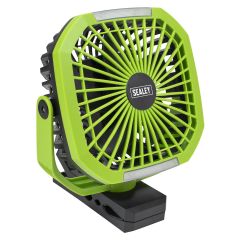 4-Speed Portable Clip Fan with Worklight 8"