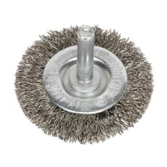 50mm Crimped Flat Wire Brush with 6mm Shaft