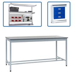 Square Tube Height Settable Workbenches - accessory options