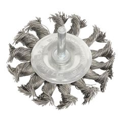 75mm Twist Knot Flat Wire Wheel with 6mm Shaft