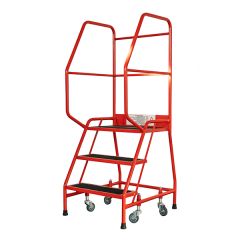 TUFF Express Narrow Aisle Steps - 3 Tread - Red