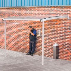 Wall Mounted Smoking Shelter - Grey