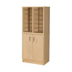 Pigeon Holes with Lockable Cupboard - 12 Spaces