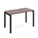 Soho Single Starter Bench Desk  - D600 x W1200 - Black Frame - Walnut