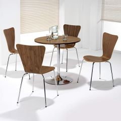 Cafe and Bistro Table Chair Set in walnut