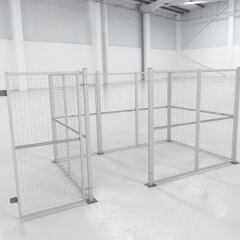 Steel Security Cages - In Use & Open - 1850 x 2901 x 1934mm 