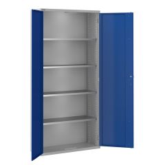 ToolStor D350mm 4 Shelf Tall Storage Cupboard - Blue Doors