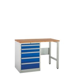 Euroslide SystemTek Workbench, 5 drawers, 2 legs and a worktop of your choice.