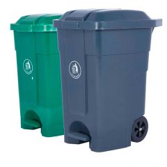 70 Litre Wheelie Bin with Foot Pedal - Available In Green & Grey