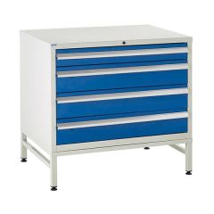 900 Euroslide Cabinet on Stand - 4 Drawers - 3 x 150mm - Blue