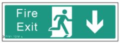 Braille Sign - Fire Exit Down, 450 x 150mm