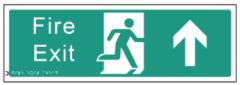 Braille Sign - Fire Exit Straight On, 450 x 150mm