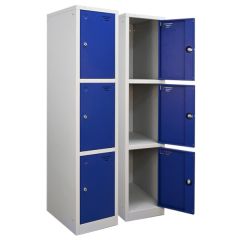 Apollo Education Lockers - 3/4 Height - 3 Door - Blue