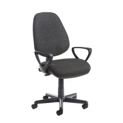 Bilbao Operator Chair with fixed arms in black
