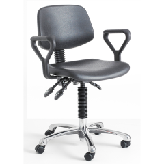 Deluxe Ergo Industrial Chair - with Arms and Castors