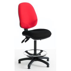 Fully Ergonomic Draughtsman Office Chair - Red - without arms