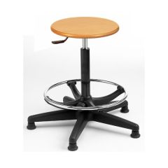 Industrial wooden stool with footring 