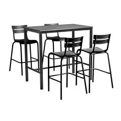 Marlow black bar height dining set of 4