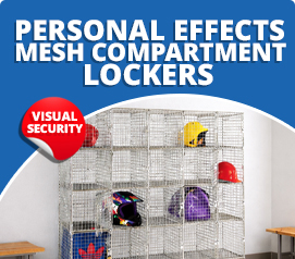 Personal effects mesh compartment lockers
