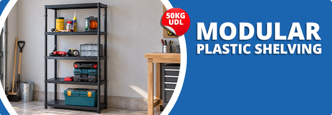 Modular plastic shelving