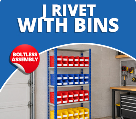 J Rivet With Bins Shelving