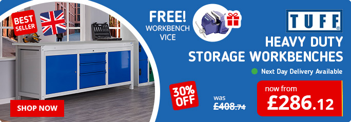 Shop our best selling TUFF Heavy Duty Workbenches with Storage