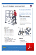 Climb-It Standard Work Platforms Data Sheet