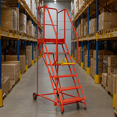 TUFF Warehouse Steps in Red in Warehouse