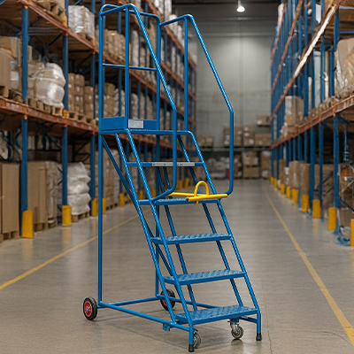 TUFF Warehouse Steps Blue in Action