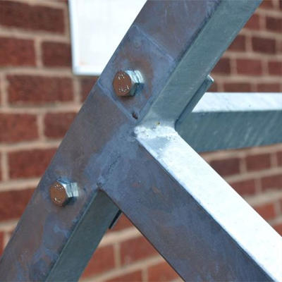 Close up of Galvanised Frame