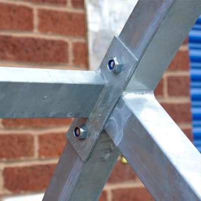 Close up of screws in frame