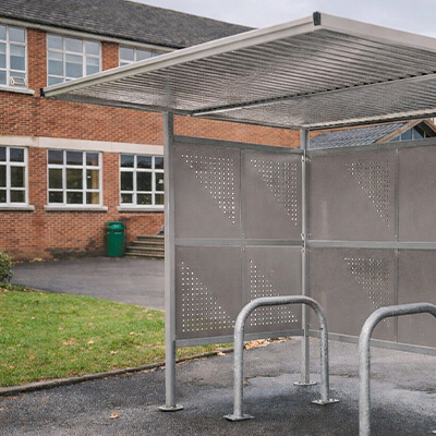 Traditional Cycle Shelter outside a school
