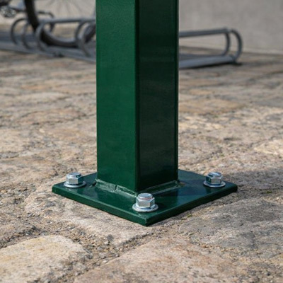 Close up of M Barrel Roof Cycle Shelter feet