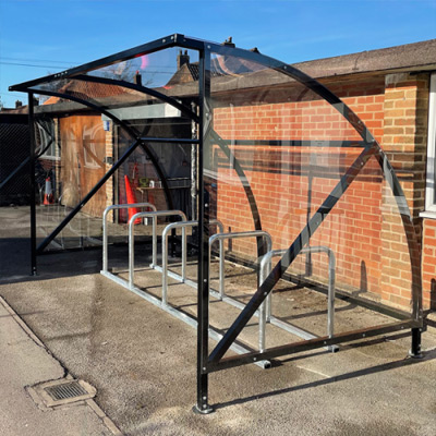 Black Dudley Cycle Shelter with End Panels