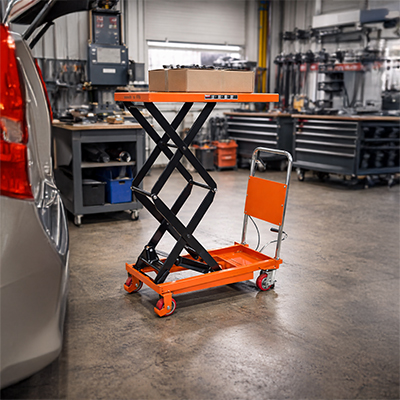 Lift trolley with adjustable height
