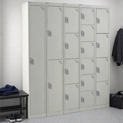 White Express Delivery Lockers in changing rooms