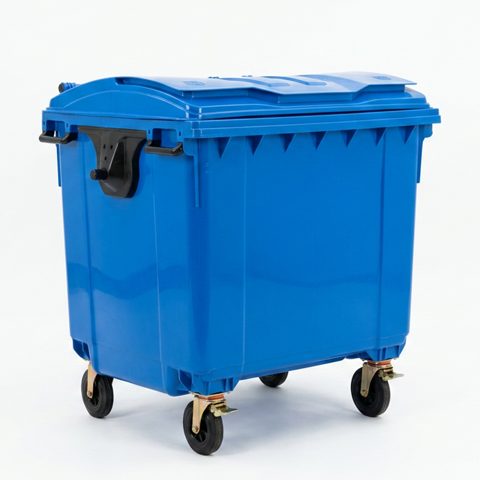 Four-wheel base of TUFF 1100 Litre Wheelie Bin